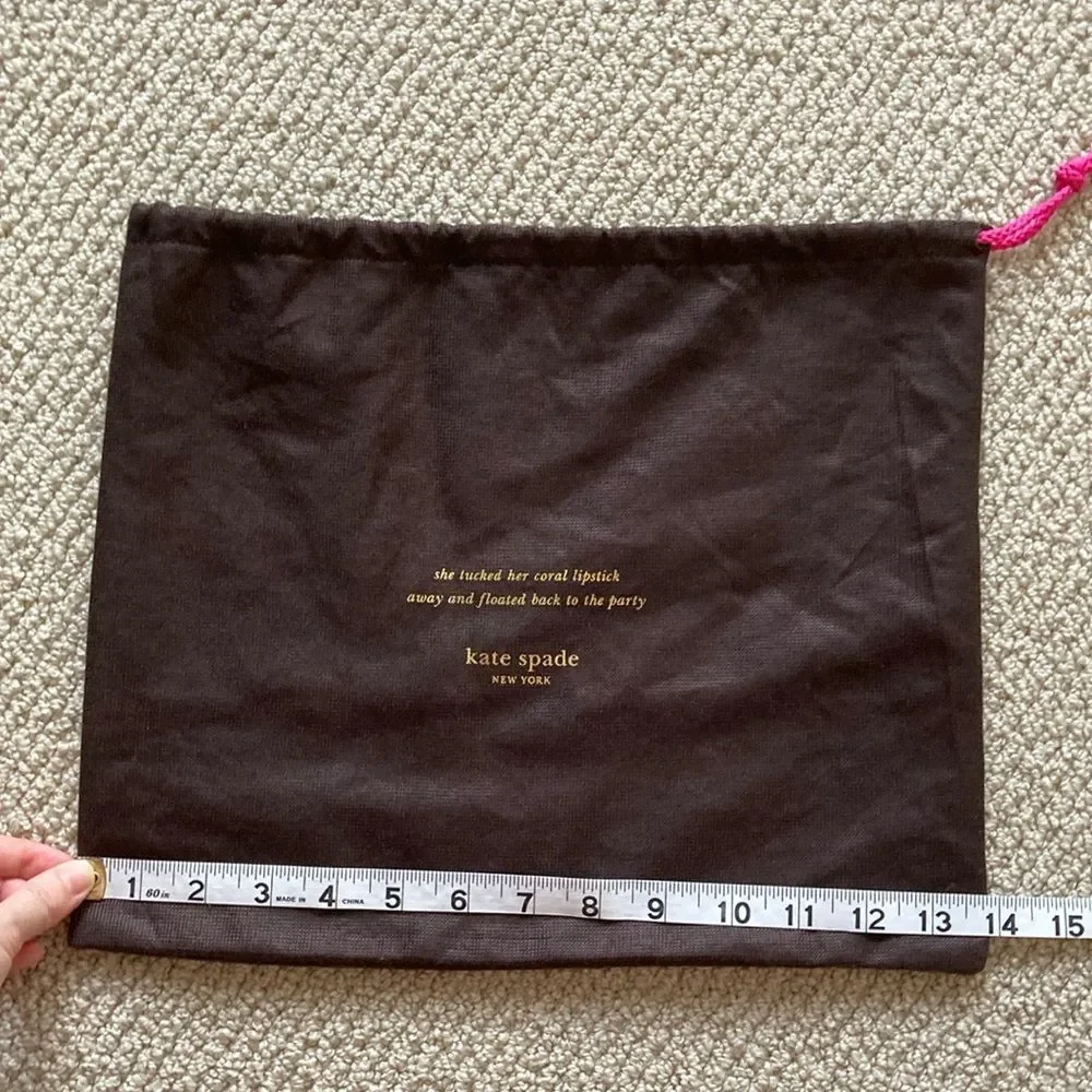 Kate Spade Medium Brown Dust Bag Purse Protection Case Slip 11.5” x 13.75” EUC